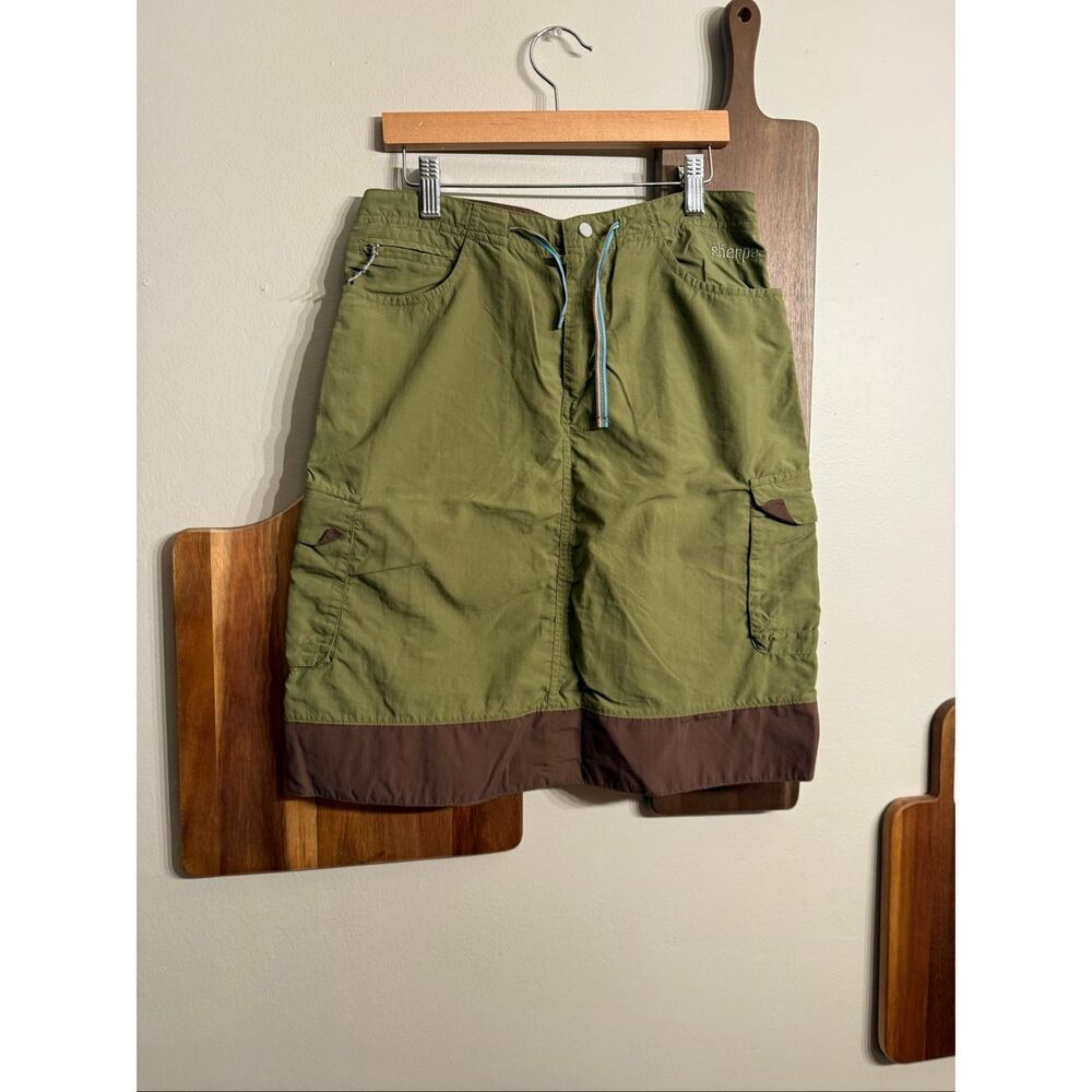 Sherpa Green Brown Adventure Gear Active Colorblock Pencil Skirt Size 4